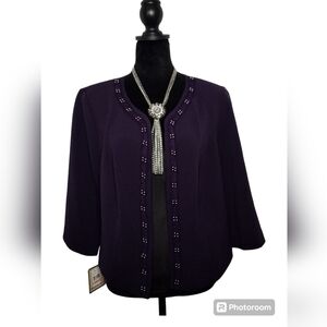 4 For $25 NWT MAYA BROOKE JACKET BLAZER PURPLE SIZE 14W